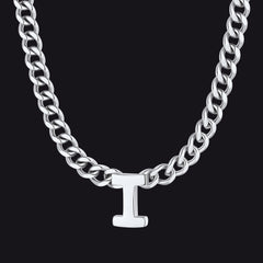 7 mm individuelle Halskette mit Anfangsbuchstaben, kubanische Gliederkette für Männer und Frauen, 45,7 cm