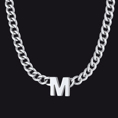 7 mm individuelle Halskette mit Anfangsbuchstaben, kubanische Gliederkette für Männer und Frauen, 45,7 cm