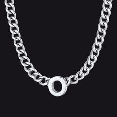 7 mm individuelle Halskette mit Anfangsbuchstaben, kubanische Gliederkette für Männer und Frauen, 45,7 cm