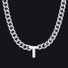 7 mm individuelle Halskette mit Anfangsbuchstaben, kubanische Gliederkette für Männer und Frauen, 45,7 cm