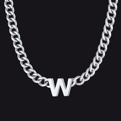 7 mm individuelle Halskette mit Anfangsbuchstaben, kubanische Gliederkette für Männer und Frauen, 45,7 cm