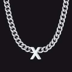 7 mm individuelle Halskette mit Anfangsbuchstaben, kubanische Gliederkette für Männer und Frauen, 45,7 cm