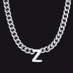 7 mm individuelle Halskette mit Anfangsbuchstaben, kubanische Gliederkette für Männer und Frauen, 45,7 cm