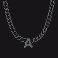 7 mm individuelle Halskette mit Anfangsbuchstaben, kubanische Gliederkette für Männer und Frauen, 45,7 cm