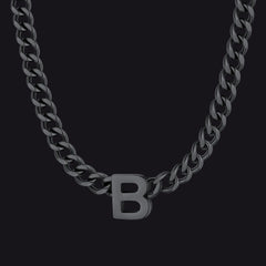 7 mm individuelle Halskette mit Anfangsbuchstaben, kubanische Gliederkette für Männer und Frauen, 45,7 cm
