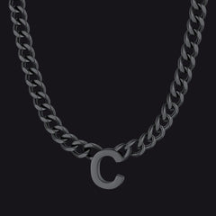 7 mm individuelle Halskette mit Anfangsbuchstaben, kubanische Gliederkette für Männer und Frauen, 45,7 cm