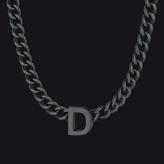 7 mm individuelle Halskette mit Anfangsbuchstaben, kubanische Gliederkette für Männer und Frauen, 45,7 cm