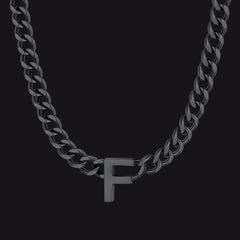 7 mm individuelle Halskette mit Anfangsbuchstaben, kubanische Gliederkette für Männer und Frauen, 45,7 cm