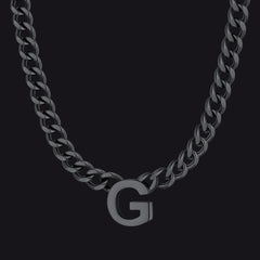 7 mm individuelle Halskette mit Anfangsbuchstaben, kubanische Gliederkette für Männer und Frauen, 45,7 cm