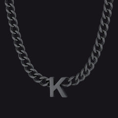 7 mm individuelle Halskette mit Anfangsbuchstaben, kubanische Gliederkette für Männer und Frauen, 45,7 cm