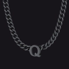 7 mm individuelle Halskette mit Anfangsbuchstaben, kubanische Gliederkette für Männer und Frauen, 45,7 cm