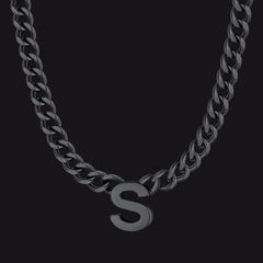 7 mm individuelle Halskette mit Anfangsbuchstaben, kubanische Gliederkette für Männer und Frauen, 45,7 cm