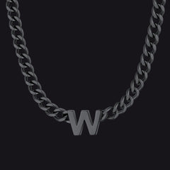 7 mm individuelle Halskette mit Anfangsbuchstaben, kubanische Gliederkette für Männer und Frauen, 45,7 cm