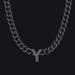 7 mm individuelle Halskette mit Anfangsbuchstaben, kubanische Gliederkette für Männer und Frauen, 45,7 cm
