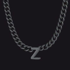 7 mm individuelle Halskette mit Anfangsbuchstaben, kubanische Gliederkette für Männer und Frauen, 45,7 cm