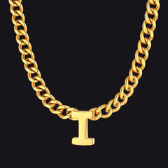 7 mm individuelle Halskette mit Anfangsbuchstaben, kubanische Gliederkette für Männer und Frauen, 45,7 cm