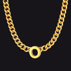 7 mm individuelle Halskette mit Anfangsbuchstaben, kubanische Gliederkette für Männer und Frauen, 45,7 cm