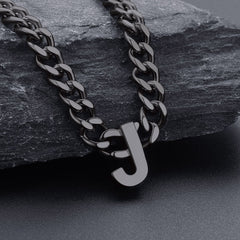 7 mm individuelle Halskette mit Anfangsbuchstaben, kubanische Gliederkette für Männer und Frauen, 45,7 cm
