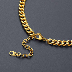 7 mm individuelle Halskette mit Anfangsbuchstaben, kubanische Gliederkette für Männer und Frauen, 45,7 cm