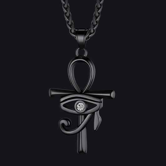 Ägyptisches Ankh-Kreuz Halskette Anhänger Auge Horus