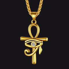 Ägyptisches Ankh-Kreuz Halskette Anhänger Auge Horus