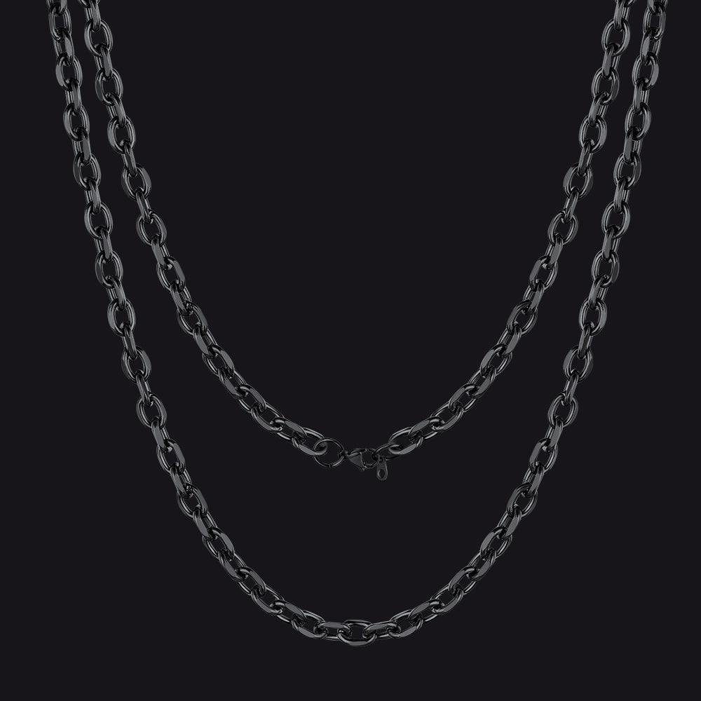 Klassische Rolo-Gliederkette, 18–30 Zoll Kette für Männer