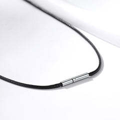 Colar de couro trançado com corda de cera de 2 mm de largura para pingente faça você mesmo