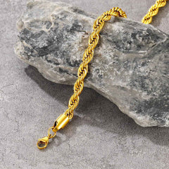 Pulseira de corrente de corda de elos de 6 mm