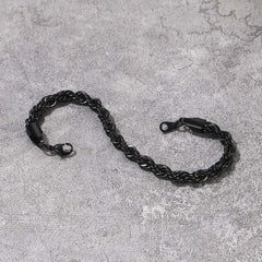 Pulseira de corrente de corda de elos de 6 mm