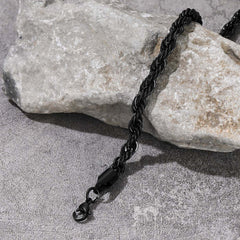 Pulseira de corrente de corda de elos de 6 mm