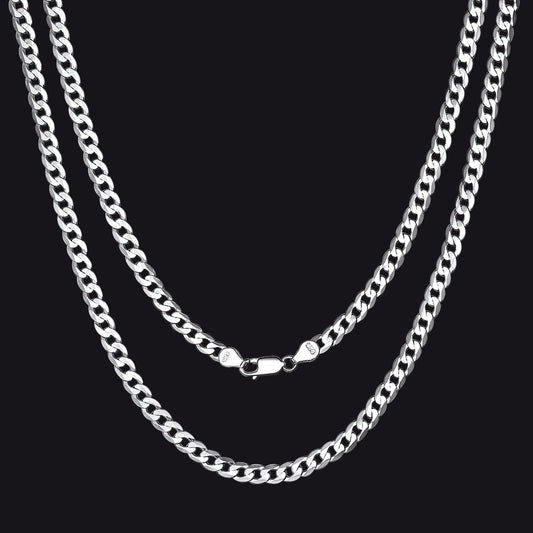 Sterling Silver Thin Cuban Chain Link Necklace for Men Women