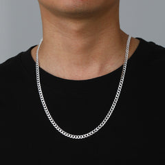 Dünne kubanische Gliederkette aus Sterlingsilber für Männer und Frauen