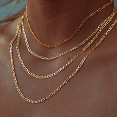 Figaro Gliederkette Halskette für Damen und Herren 3mm/5mm in Sterling Silber