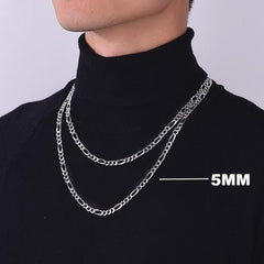 Figaro Gliederkette Halskette für Damen und Herren 3mm/5mm in Sterling Silber