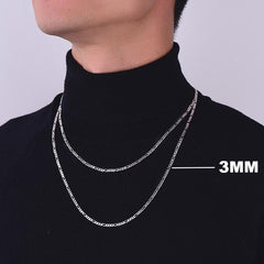 Figaro Gliederkette Halskette für Damen und Herren 3mm/5mm in Sterling Silber
