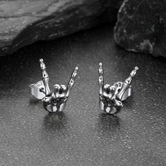 Brincos de esqueleto Rock Hand para homens