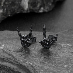 Brincos de esqueleto Rock Hand para homens