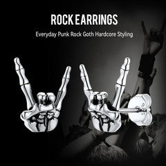 Brincos de esqueleto Rock Hand para homens