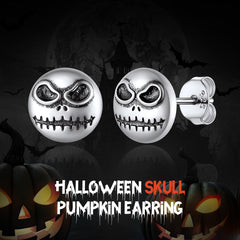 Silberne Halloween Jack Skellington Ohrstecker für Herren