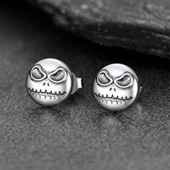 Silberne Halloween Jack Skellington Ohrstecker für Herren