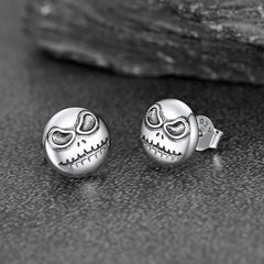 Silberne Halloween Jack Skellington Ohrstecker für Herren