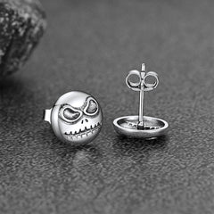 Silberne Halloween Jack Skellington Ohrstecker für Herren