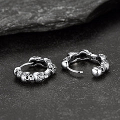 Sterling Silber Totenkopf Creolen Huugie für Herren