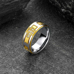 Kreuzringe 5A Zirkonia Edelstahl Bandring