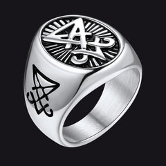 Satan Leviathan Cross Lucifer Signet Ring Men