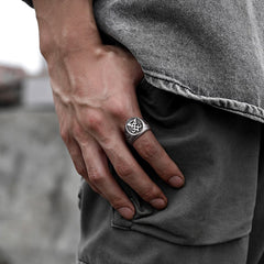 Satan Leviathan Cross Lucifer Signet Ring Men