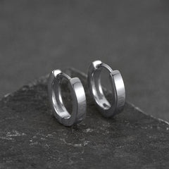 Brincos Huggie Hoop Clássicos de Prata Esterlina para Homens e Mulheres