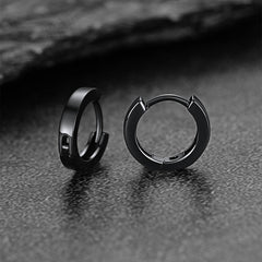 Brincos Huggie Hoop Clássicos de Prata Esterlina para Homens e Mulheres