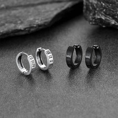 Brincos Huggie de Argola com Algarismos Romanos para Homens