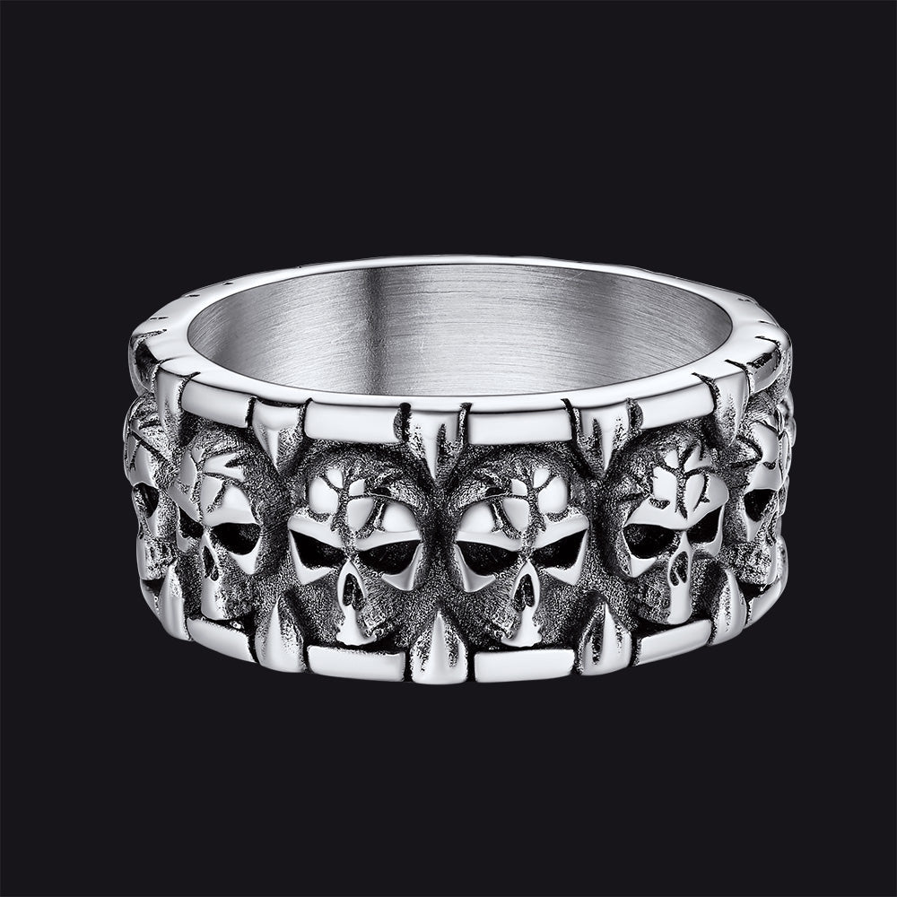 Skull Evil Teeth Stainless Steel Ring Men